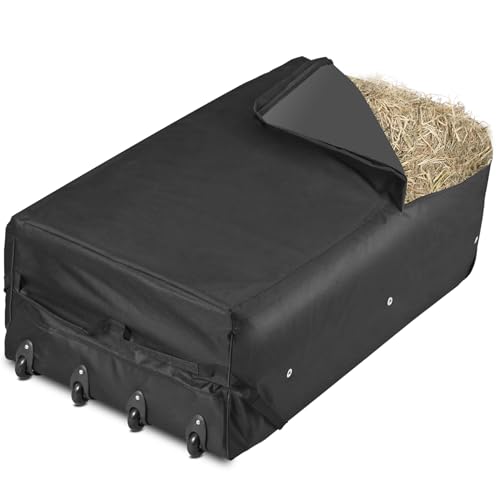 BUYYAH Wasserdichte Heuballen-Tasche, 4 robuste Räder, 116,8 x 58,4 x 40,6 cm, extra große Heuballen-Aufbewahrungstasche, atmungsaktive Rollballentasche für Lagerung und Transport, Schwarz BUYYAH Wasserdichte Heuballen-Tasche, 4 robuste Räder, 116,8 x 58,4 x 40,6 cm, extra große Heuballen-Aufbewahrungstasche, atmungsaktive Rollballentasche für Lagerung und Transport, Schwarz von BUYYAH