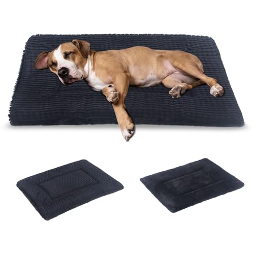 BVAGSS Orthopädisches Hundebett, Waschbar Hundekissen flauschig Hundematte, Umkehrbar Weiche und Warme Hundematte für klein mittel große Hunde XH079 (106x71x4cm,Dark Grey) von BVAGSS