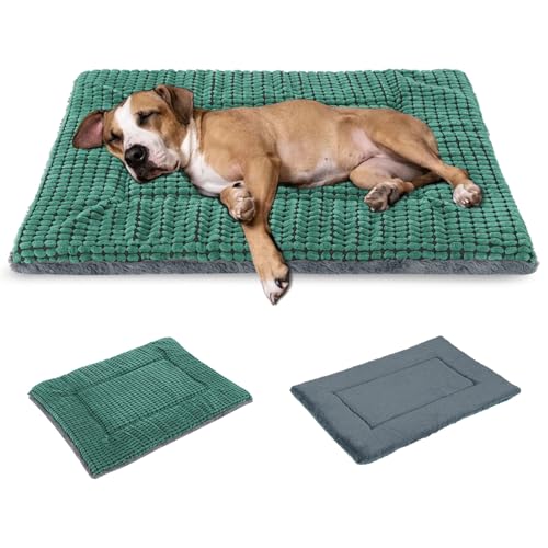 BVAGSS Orthopädisches Hundebett, Waschbar Hundekissen flauschig Hundematte, Umkehrbar Weiche und Warme Hundematte für klein mittel große Hunde XH079 (106x71x4cm,Green) von BVAGSS