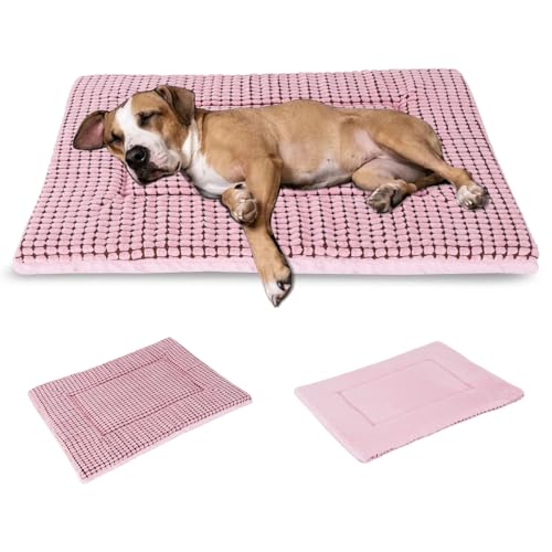 BVAGSS Orthopädisches Hundebett, Waschbar Hundekissen flauschig Hundematte, Umkehrbar Weiche und Warme Hundematte für klein mittel große Hunde XH079 (106x71x4cm,Pink) von BVAGSS