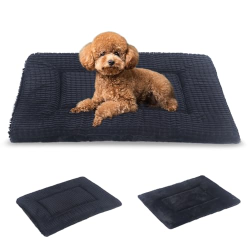 BVAGSS Orthopädisches Hundebett, Waschbar Hundekissen flauschig Hundematte, Umkehrbar Weiche und Warme Hundematte für klein mittel große Hunde XH079 (60x45x4cm,Dark Grey) von BVAGSS