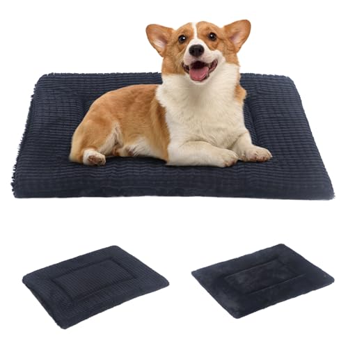 BVAGSS Orthopädisches Hundebett, Waschbar Hundekissen flauschig Hundematte, Umkehrbar Weiche und Warme Hundematte für klein mittel große Hunde XH079 (76x50x4cm,Dark Grey) von BVAGSS