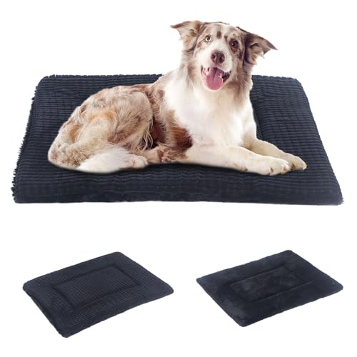 BVAGSS Orthopädisches Hundebett, Waschbar Hundekissen flauschig Hundematte, Umkehrbar Weiche und Warme Hundematte für klein mittel große Hunde XH079 (91x58x4cm,Dark Grey) von BVAGSS