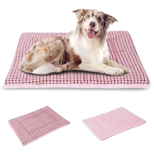BVAGSS Orthopädisches Hundebett, Waschbar Hundekissen flauschig Hundematte, Umkehrbar Weiche und Warme Hundematte für klein mittel große Hunde XH079 (91x58x4cm,Pink) von BVAGSS