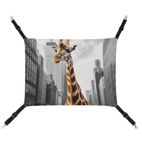 BVKWNTSA Geeignet für alle Jahreszeiten! Bedruckte Hängematte aus Segeltuch, Giraffe in New York, hängendes Katzen- und Hundebett, atmungsaktiv und bequem BVKWNTSA Geeignet für alle Jahreszeiten! Bedruckte Hängematte aus Segeltuch, Giraffe in New York, hängendes Katzen- und Hundebett, atmungsaktiv und bequem von BVKWNTSA