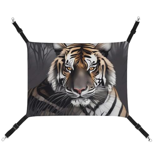 BVKWNTSA Geeignet für alle Jahreszeiten! Bedruckte Hängematte aus Segeltuch, Motiv: Tiger in Ruhe, hängendes Katzen- und Hundebett, atmungsaktiv und bequem BVKWNTSA Geeignet für alle Jahreszeiten! Bedruckte Hängematte aus Segeltuch, Motiv: Tiger in Ruhe, hängendes Katzen- und Hundebett, atmungsaktiv und bequem von BVKWNTSA