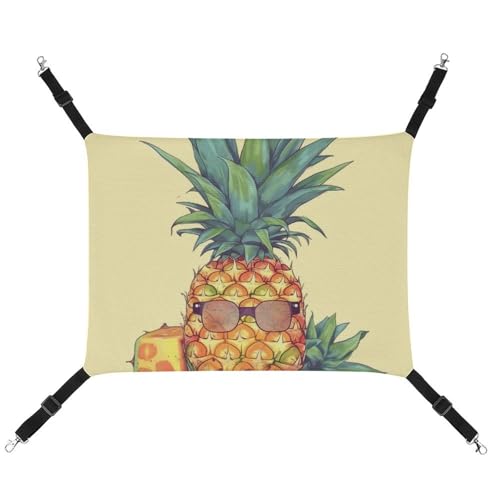 BVKWNTSA Geeignet für alle Jahreszeiten! Bedruckte Haustierhängematte, aus Leinen, mit lustigem Ananas-Motiv, zum Aufhängen, für Katzen und Hunde, atmungsaktiv und bequem BVKWNTSA Geeignet für alle Jahreszeiten! Bedruckte Haustierhängematte, aus Leinen, mit lustigem Ananas-Motiv, zum Aufhängen, für Katzen und Hunde, atmungsaktiv und bequem von BVKWNTSA