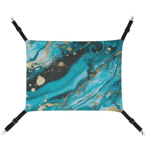 BVKWNTSA Geeignet für alle Jahreszeiten! Bedruckte Haustierhängematte, aus Segeltuch, türkis, blau, goldfarben, Marmor, hängend, für Katzen und Hunde, atmungsaktiv und bequem, unverzichtbar BVKWNTSA Geeignet für alle Jahreszeiten! Bedruckte Haustierhängematte, aus Segeltuch, türkis, blau, goldfarben, Marmor, hängend, für Katzen und Hunde, atmungsaktiv und bequem, unverzichtbar von BVKWNTSA