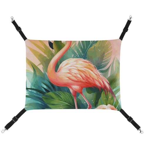 BVKWNTSA Geeignet für alle Jahreszeiten! Bedruckte Haustierhängematte aus Segeltuch, Motiv: tropischer Flamingo1, hängendes Katzen- und Hundebett, atmungsaktiv und bequem BVKWNTSA Geeignet für alle Jahreszeiten! Bedruckte Haustierhängematte aus Segeltuch, Motiv: tropischer Flamingo1, hängendes Katzen- und Hundebett, atmungsaktiv und bequem von BVKWNTSA