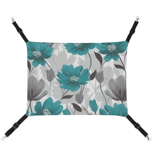 BVKWNTSA Geeignet für alle Jahreszeiten! Canvas Blaugrün Grau und Weiß Floral1 bedruckte Haustierhängematte, hängendes Katzen- und Hundebett, atmungsaktiv und bequem, unverzichtbar BVKWNTSA Geeignet für alle Jahreszeiten! Canvas Blaugrün Grau und Weiß Floral1 bedruckte Haustierhängematte, hängendes Katzen- und Hundebett, atmungsaktiv und bequem, unverzichtbar von BVKWNTSA