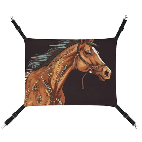 BVKWNTSA Geeignet für alle Jahreszeiten! Canvas Brown Horse 1 bedruckte Haustierhängematte, hängendes Katzen- und Hundebett, atmungsaktiv und bequem unverzichtbar BVKWNTSA Geeignet für alle Jahreszeiten! Canvas Brown Horse 1 bedruckte Haustierhängematte, hängendes Katzen- und Hundebett, atmungsaktiv und bequem unverzichtbar von BVKWNTSA
