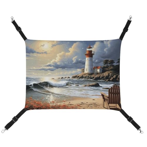 BVKWNTSA Geeignet für alle Jahreszeiten! Canvas Sea Lighthouse Sandbeach bedruckte Haustierhängematte, hängendes Katzen- und Hundebett, atmungsaktiv und bequem, unverzichtbar BVKWNTSA Geeignet für alle Jahreszeiten! Canvas Sea Lighthouse Sandbeach bedruckte Haustierhängematte, hängendes Katzen- und Hundebett, atmungsaktiv und bequem, unverzichtbar von BVKWNTSA