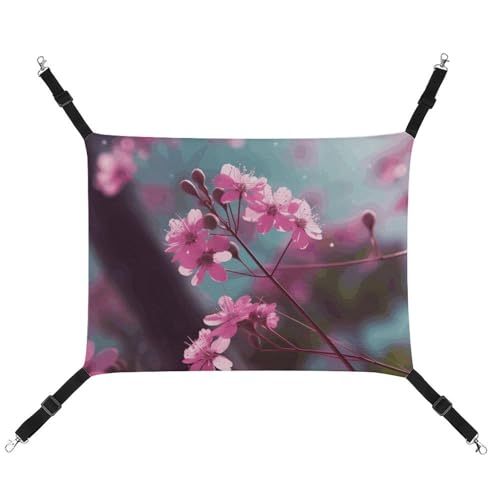 BVKWNTSA Geeignet für alle Jahreszeiten! Kleine Hängematte aus Segeltuch, rosa Blumen, bedruckt, für Katzen und Hunde, atmungsaktiv und bequem, unverzichtbar BVKWNTSA Geeignet für alle Jahreszeiten! Kleine Hängematte aus Segeltuch, rosa Blumen, bedruckt, für Katzen und Hunde, atmungsaktiv und bequem, unverzichtbar von BVKWNTSA