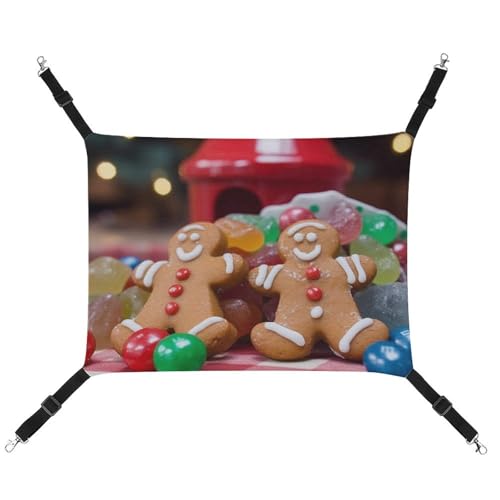 BVKWNTSA Geeignet für alle Jahreszeiten! Leinen-Hängematte mit Lebkuchenmann-Motiv, bedruckt mit Süßigkeitenmotiv, hängendes Katzen- und Hundebett, atmungsaktiv und bequem BVKWNTSA Geeignet für alle Jahreszeiten! Leinen-Hängematte mit Lebkuchenmann-Motiv, bedruckt mit Süßigkeitenmotiv, hängendes Katzen- und Hundebett, atmungsaktiv und bequem von BVKWNTSA