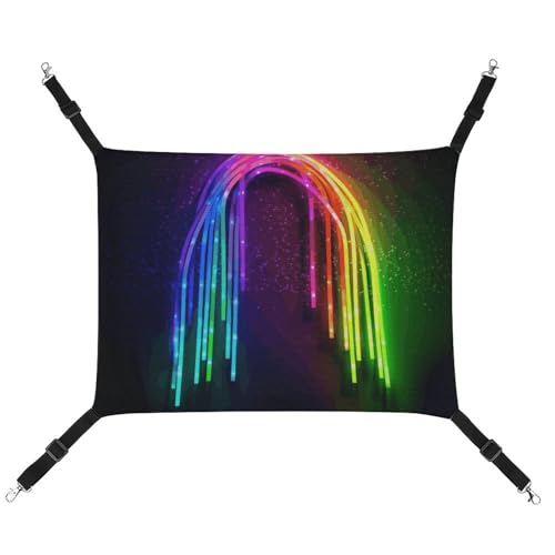 BVKWNTSA Geeignet für alle Jahreszeiten! Leinen-Regenbogen, neonbedruckte Haustier-Hängematte, hängendes Katzen- und Hundebett, atmungsaktiv und bequem, unverzichtbar BVKWNTSA Geeignet für alle Jahreszeiten! Leinen-Regenbogen, neonbedruckte Haustier-Hängematte, hängendes Katzen- und Hundebett, atmungsaktiv und bequem, unverzichtbar von BVKWNTSA