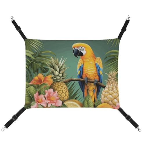 BVKWNTSA Geeignet für alle Jahreszeiten! Leinwand Sommer Papagei Ananas Vogel bedruckte Haustierhängematte, hängendes Katzen- und Hundebett, atmungsaktiv und bequem unverzichtbar BVKWNTSA Geeignet für alle Jahreszeiten! Leinwand Sommer Papagei Ananas Vogel bedruckte Haustierhängematte, hängendes Katzen- und Hundebett, atmungsaktiv und bequem unverzichtbar von BVKWNTSA
