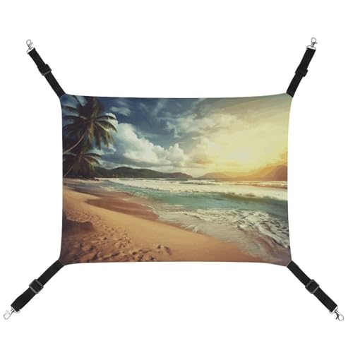 BVKWNTSA Geeignet für alle Jahreszeiten! Leinwand Sonnenuntergang am Strand bedruckte Haustierhängematte, hängendes Katzen- und Hundebett, atmungsaktiv und bequem unverzichtbar BVKWNTSA Geeignet für alle Jahreszeiten! Leinwand Sonnenuntergang am Strand bedruckte Haustierhängematte, hängendes Katzen- und Hundebett, atmungsaktiv und bequem unverzichtbar von BVKWNTSA