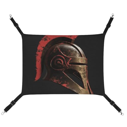 BVKWNTSA Geeignet für alle Jahreszeiten! Leinwand Spartan Warrior Helm bedruckte Haustierhängematte, hängendes Katzen- und Hundebett, atmungsaktiv und bequem unverzichtbar BVKWNTSA Geeignet für alle Jahreszeiten! Leinwand Spartan Warrior Helm bedruckte Haustierhängematte, hängendes Katzen- und Hundebett, atmungsaktiv und bequem unverzichtbar von BVKWNTSA