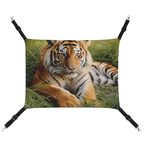 BVKWNTSA Geeignet für alle Jahreszeiten! Leinwand Tiger liegt auf dem Gras bedruckte Haustierhängematte, hängendes Katzen- und Hundebett, atmungsaktiv und bequem unverzichtbar BVKWNTSA Geeignet für alle Jahreszeiten! Leinwand Tiger liegt auf dem Gras bedruckte Haustierhängematte, hängendes Katzen- und Hundebett, atmungsaktiv und bequem unverzichtbar von BVKWNTSA
