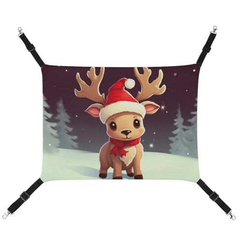 BVKWNTSA Geeignet für alle Jahreszeiten! Niedliches Weihnachts-Rentier aus Segeltuch, bedruckte Haustier-Hängematte, hängendes Katzen- und Hundebett, atmungsaktiv und bequem, unverzichtbar BVKWNTSA Geeignet für alle Jahreszeiten! Niedliches Weihnachts-Rentier aus Segeltuch, bedruckte Haustier-Hängematte, hängendes Katzen- und Hundebett, atmungsaktiv und bequem, unverzichtbar von BVKWNTSA