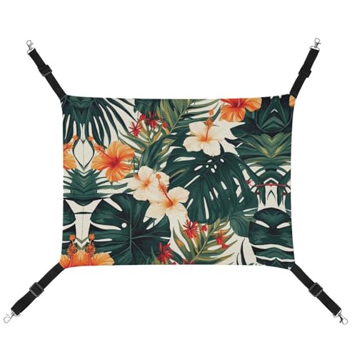 BVKWNTSA Geeignet für alle Jahreszeiten! Segeltuch, tropische Sommer-Hawaii-Blume, Palmenblätter, bedruckte Haustier-Hängematte, hängendes Katzen- und Hundebett, atmungsaktiv und bequem, unverzichtbar BVKWNTSA Geeignet für alle Jahreszeiten! Segeltuch, tropische Sommer-Hawaii-Blume, Palmenblätter, bedruckte Haustier-Hängematte, hängendes Katzen- und Hundebett, atmungsaktiv und bequem, unverzichtbar von BVKWNTSA
