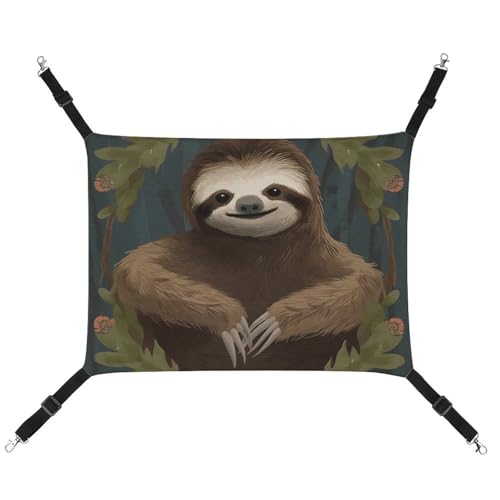 BVKWNTSA Geeignet für alle Jahreszeiten. Bedruckte Hängematte aus Segeltuch, mit Faultier-Motiv, hängendes Katzen- und Hundebett, atmungsaktiv und bequem BVKWNTSA Geeignet für alle Jahreszeiten. Bedruckte Hängematte aus Segeltuch, mit Faultier-Motiv, hängendes Katzen- und Hundebett, atmungsaktiv und bequem von BVKWNTSA