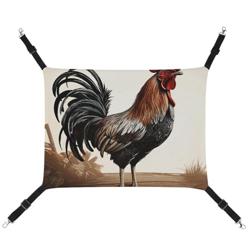 BVKWNTSA Geeignet für alle Jahreszeiten. Bedruckte Hängematte aus Segeltuch, mit Hahn-Motiv, hängendes Katzen- und Hundebett, atmungsaktiv und bequem BVKWNTSA Geeignet für alle Jahreszeiten. Bedruckte Hängematte aus Segeltuch, mit Hahn-Motiv, hängendes Katzen- und Hundebett, atmungsaktiv und bequem von BVKWNTSA