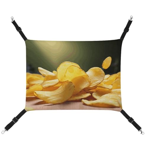 BVKWNTSA Geeignet für alle Jahreszeiten. Bedruckte Hängematte für Haustiere, mit Kartoffelchips, zum Aufhängen, atmungsaktiv und bequem, unverzichtbar BVKWNTSA Geeignet für alle Jahreszeiten. Bedruckte Hängematte für Haustiere, mit Kartoffelchips, zum Aufhängen, atmungsaktiv und bequem, unverzichtbar von BVKWNTSA