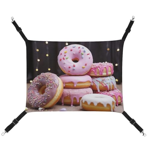 BVKWNTSA Geeignet für alle Jahreszeiten. Bedruckte Haustier-Hängematte aus Canvas, Donut-Kuchen, hängendes Katzen- und Hundebett, atmungsaktiv und bequem, unverzichtbar BVKWNTSA Geeignet für alle Jahreszeiten. Bedruckte Haustier-Hängematte aus Canvas, Donut-Kuchen, hängendes Katzen- und Hundebett, atmungsaktiv und bequem, unverzichtbar von BVKWNTSA