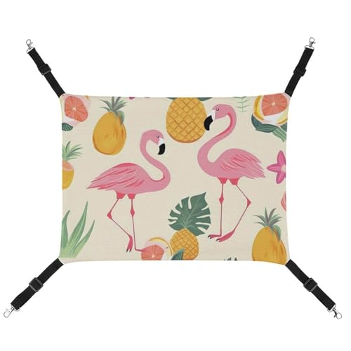 BVKWNTSA Geeignet für alle Jahreszeiten. Bedruckte Haustier-Hängematte aus Segeltuch, Flamingos und Ananas, zum Aufhängen, atmungsaktiv und bequem BVKWNTSA Geeignet für alle Jahreszeiten. Bedruckte Haustier-Hängematte aus Segeltuch, Flamingos und Ananas, zum Aufhängen, atmungsaktiv und bequem von BVKWNTSA