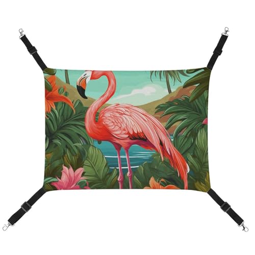 BVKWNTSA Geeignet für alle Jahreszeiten. Bedruckte Haustierhängematte aus Segeltuch, mit tropischem Flamingo-Motiv, zum Aufhängen, atmungsaktiv und bequem BVKWNTSA Geeignet für alle Jahreszeiten. Bedruckte Haustierhängematte aus Segeltuch, mit tropischem Flamingo-Motiv, zum Aufhängen, atmungsaktiv und bequem von BVKWNTSA