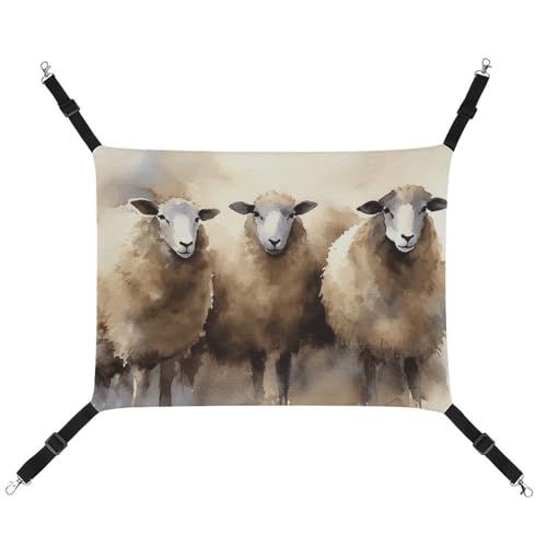 BVKWNTSA Geeignet für alle Jahreszeiten. Leinen-Hängematte, Schafe, Aquarell-Druck, hängendes Katzen- und Hundebett, atmungsaktiv und bequem BVKWNTSA Geeignet für alle Jahreszeiten. Leinen-Hängematte, Schafe, Aquarell-Druck, hängendes Katzen- und Hundebett, atmungsaktiv und bequem von BVKWNTSA
