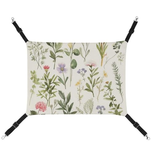 BVKWNTSA Geeignet für alle Jahreszeiten. Leinen-Saison Aquarell mit Kräutern und Blumen, bedruckte Haustier-Hängematte, hängendes Katzen- und Hundebett, atmungsaktiv und bequem BVKWNTSA Geeignet für alle Jahreszeiten. Leinen-Saison Aquarell mit Kräutern und Blumen, bedruckte Haustier-Hängematte, hängendes Katzen- und Hundebett, atmungsaktiv und bequem von BVKWNTSA