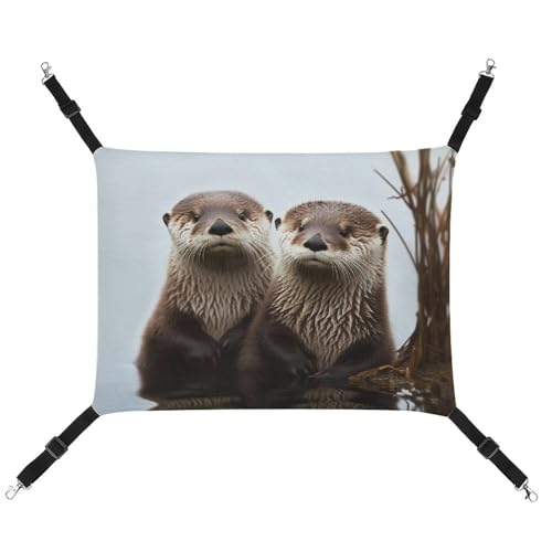 BVKWNTSA Geeignet für alle Jahreszeiten. Niedlicher Otter-bedruckter Haustierhängematte, hängendes Katzen- und Hundebett, atmungsaktiv und bequem BVKWNTSA Geeignet für alle Jahreszeiten. Niedlicher Otter-bedruckter Haustierhängematte, hängendes Katzen- und Hundebett, atmungsaktiv und bequem von BVKWNTSA
