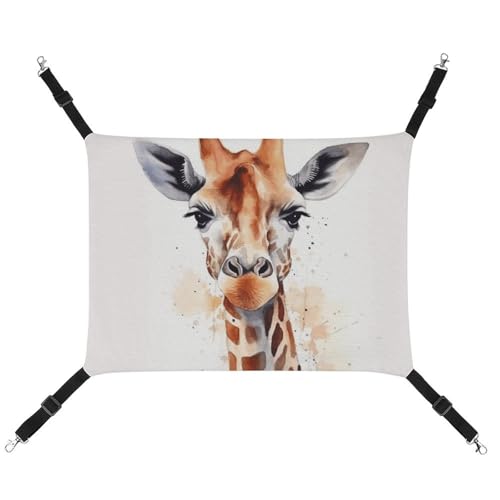 BVKWNTSA Geeignet für alle Jahreszeiten. Stilvolle Haustier-Hängematte aus Segeltuch, Aquarell-Giraffenmuster, hängendes Katzen- und Hundebett, atmungsaktiv und bequem BVKWNTSA Geeignet für alle Jahreszeiten. Stilvolle Haustier-Hängematte aus Segeltuch, Aquarell-Giraffenmuster, hängendes Katzen- und Hundebett, atmungsaktiv und bequem von BVKWNTSA