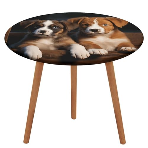 Elastische runde Tischdecke, Welpen, Hunde, Haustiere, Tiere, Bedruckt, waschbar, für drinnen und draußen, Esstischdecke Elastische runde Tischdecke, Welpen, Hunde, Haustiere, Tiere, Bedruckt, waschbar, für drinnen und draußen, Esstischdecke von BVKWNTSA
