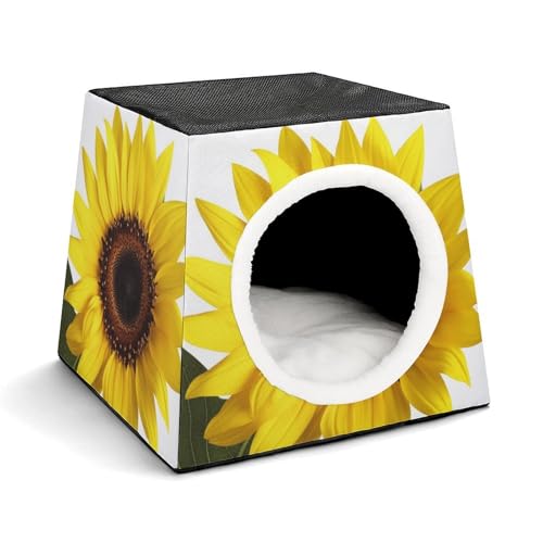 Leichte Reisebox Hundehütte Indoor & Outdoor Blume Sonnenblume Gedruckt Indoor Hundehaus mit waschbarem Plüschkissen Geeignet für Hunde & Katzen Leichte Reisebox Hundehütte Indoor & Outdoor Blume Sonnenblume Gedruckt Indoor Hundehaus mit waschbarem Plüschkissen Geeignet für Hunde & Katzen von BVKWNTSA