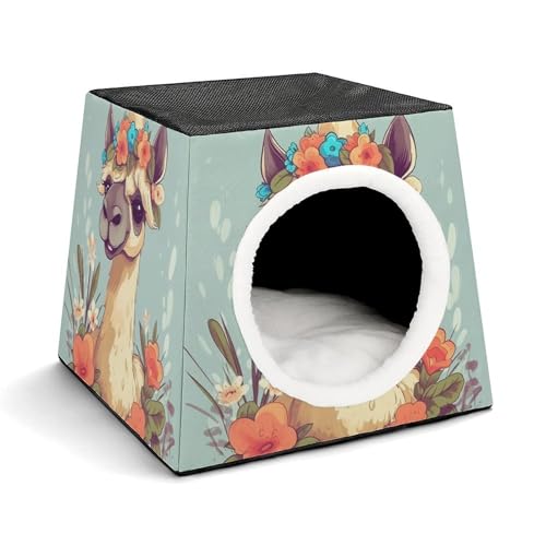 Leichte Reisebox Hundehütte Indoor & Outdoor Cartoon Kamel Blume Gedruckt Indoor Hundehaus mit waschbarem Plüschkissen Geeignet für Hunde & Katzen Leichte Reisebox Hundehütte Indoor & Outdoor Cartoon Kamel Blume Gedruckt Indoor Hundehaus mit waschbarem Plüschkissen Geeignet für Hunde & Katzen von BVKWNTSA
