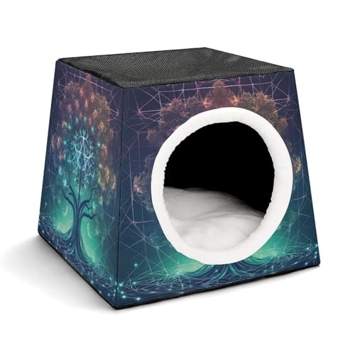Leichte Reisebox Hundehütte Indoor & Outdoor Digital Futuristische Baum des Lebens Ikone mit Weltraum Gedruckt Indoor Hundehütte mit waschbarem Plüschkissen Geeignet für Hunde & Katzen Leichte Reisebox Hundehütte Indoor & Outdoor Digital Futuristische Baum des Lebens Ikone mit Weltraum Gedruckt Indoor Hundehütte mit waschbarem Plüschkissen Geeignet für Hunde & Katzen von BVKWNTSA