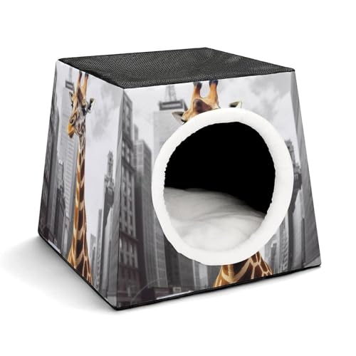 Leichte Reisebox Hundehütte Indoor & Outdoor Giraffe in New York Bedruckte Indoor Hundehütte mit waschbarem Plüschkissen Geeignet für Hunde & Katzen Leichte Reisebox Hundehütte Indoor & Outdoor Giraffe in New York Bedruckte Indoor Hundehütte mit waschbarem Plüschkissen Geeignet für Hunde & Katzen von BVKWNTSA