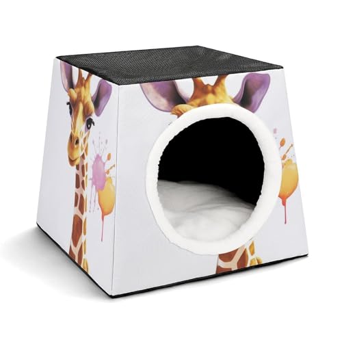 Leichte Reisebox Hundehütte Indoor & Outdoor Giraffe1 Bedruckte Indoor Hundehütte mit waschbarem Plüschkissen Geeignet für Hunde & Katzen Leichte Reisebox Hundehütte Indoor & Outdoor Giraffe1 Bedruckte Indoor Hundehütte mit waschbarem Plüschkissen Geeignet für Hunde & Katzen von BVKWNTSA