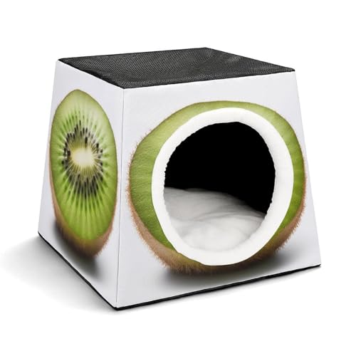 Leichte Reisebox Hundehütte Indoor & Outdoor Grün Kiwi Bedruckt Indoor Hundehütte mit waschbarem Plüschkissen Geeignet für Hunde & Katzen Leichte Reisebox Hundehütte Indoor & Outdoor Grün Kiwi Bedruckt Indoor Hundehütte mit waschbarem Plüschkissen Geeignet für Hunde & Katzen von BVKWNTSA