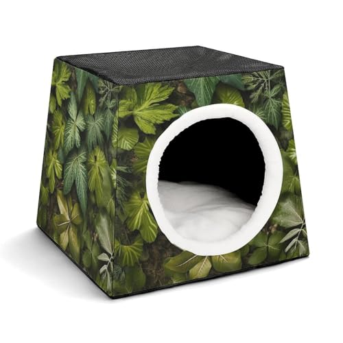 Leichte Reisebox Hundehütte Indoor & Outdoor Grüne Blätter Und Pflanzen Bedruckte Indoor Hundehütte Mit Waschbarem Plüschkissen Geeignet Für Hunde Und Katzen Leichte Reisebox Hundehütte Indoor & Outdoor Grüne Blätter Und Pflanzen Bedruckte Indoor Hundehütte Mit Waschbarem Plüschkissen Geeignet Für Hunde Und Katzen von BVKWNTSA