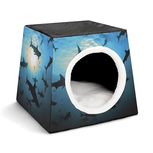 Leichte Reisebox Hundehütte Indoor & Outdoor Hammerhead Sharks Printed Indoor Dog House with Washable Plush Cushion Suitable for Dogs & Cats Leichte Reisebox Hundehütte Indoor & Outdoor Hammerhead Sharks Printed Indoor Dog House with Washable Plush Cushion Suitable for Dogs & Cats von BVKWNTSA
