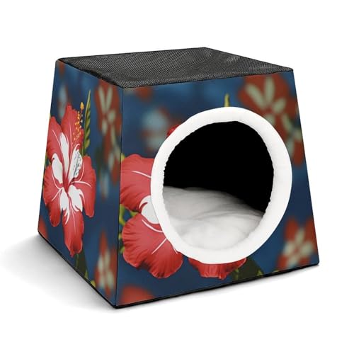 Leichte Reisebox Hundehütte Indoor & Outdoor Hawaii Flower Printed Indoor Dog House with Washable Plush Cushion Suitable for Dogs & Cats Leichte Reisebox Hundehütte Indoor & Outdoor Hawaii Flower Printed Indoor Dog House with Washable Plush Cushion Suitable for Dogs & Cats von BVKWNTSA
