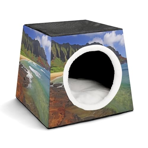 Leichte Reisebox Hundehütte Indoor & Outdoor Kauai Hawaii Seashore Printed Indoor Dog House with Washable Plush Cushion Suitable for Dogs & Cats Leichte Reisebox Hundehütte Indoor & Outdoor Kauai Hawaii Seashore Printed Indoor Dog House with Washable Plush Cushion Suitable for Dogs & Cats von BVKWNTSA