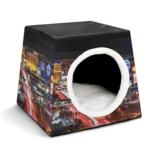 Leichte Reisebox Hundehütte Indoor & Outdoor Las Vegas Night City Bedruckte Indoor Hundehütte mit waschbarem Plüschkissen Geeignet für Hunde & Katzen Leichte Reisebox Hundehütte Indoor & Outdoor Las Vegas Night City Bedruckte Indoor Hundehütte mit waschbarem Plüschkissen Geeignet für Hunde & Katzen von BVKWNTSA
