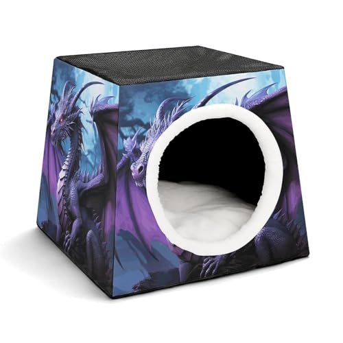 Leichte Reisebox Hundehütte Indoor & Outdoor Lila Drache Lila Mond Bedruckte Indoor Hundehütte mit waschbarem Plüschkissen Geeignet für Hunde & Katzen Leichte Reisebox Hundehütte Indoor & Outdoor Lila Drache Lila Mond Bedruckte Indoor Hundehütte mit waschbarem Plüschkissen Geeignet für Hunde & Katzen von BVKWNTSA