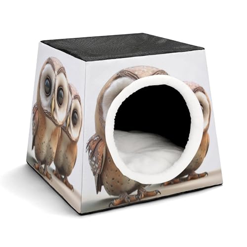 Leichte Reisebox Hundehütte Indoor & Outdoor Lustige Eule Bedruckte Indoor Hundehütte mit waschbarem Plüschkissen Geeignet für Hunde & Katzen Leichte Reisebox Hundehütte Indoor & Outdoor Lustige Eule Bedruckte Indoor Hundehütte mit waschbarem Plüschkissen Geeignet für Hunde & Katzen von BVKWNTSA