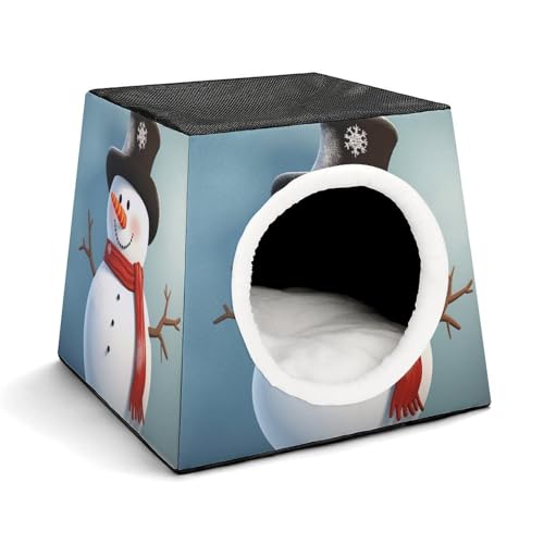 Leichte Reisebox Hundehütte Indoor & Outdoor Niedlicher Schneemann Bedruckte Indoor Hundehütte mit waschbarem Plüschkissen Geeignet für Hunde & Katzen Leichte Reisebox Hundehütte Indoor & Outdoor Niedlicher Schneemann Bedruckte Indoor Hundehütte mit waschbarem Plüschkissen Geeignet für Hunde & Katzen von BVKWNTSA